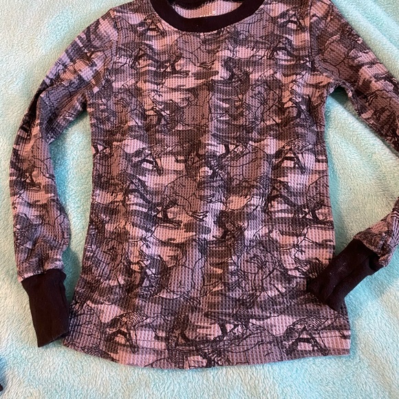 Kids thermal underwear longjohns black gray camo - Picture 2 of 4